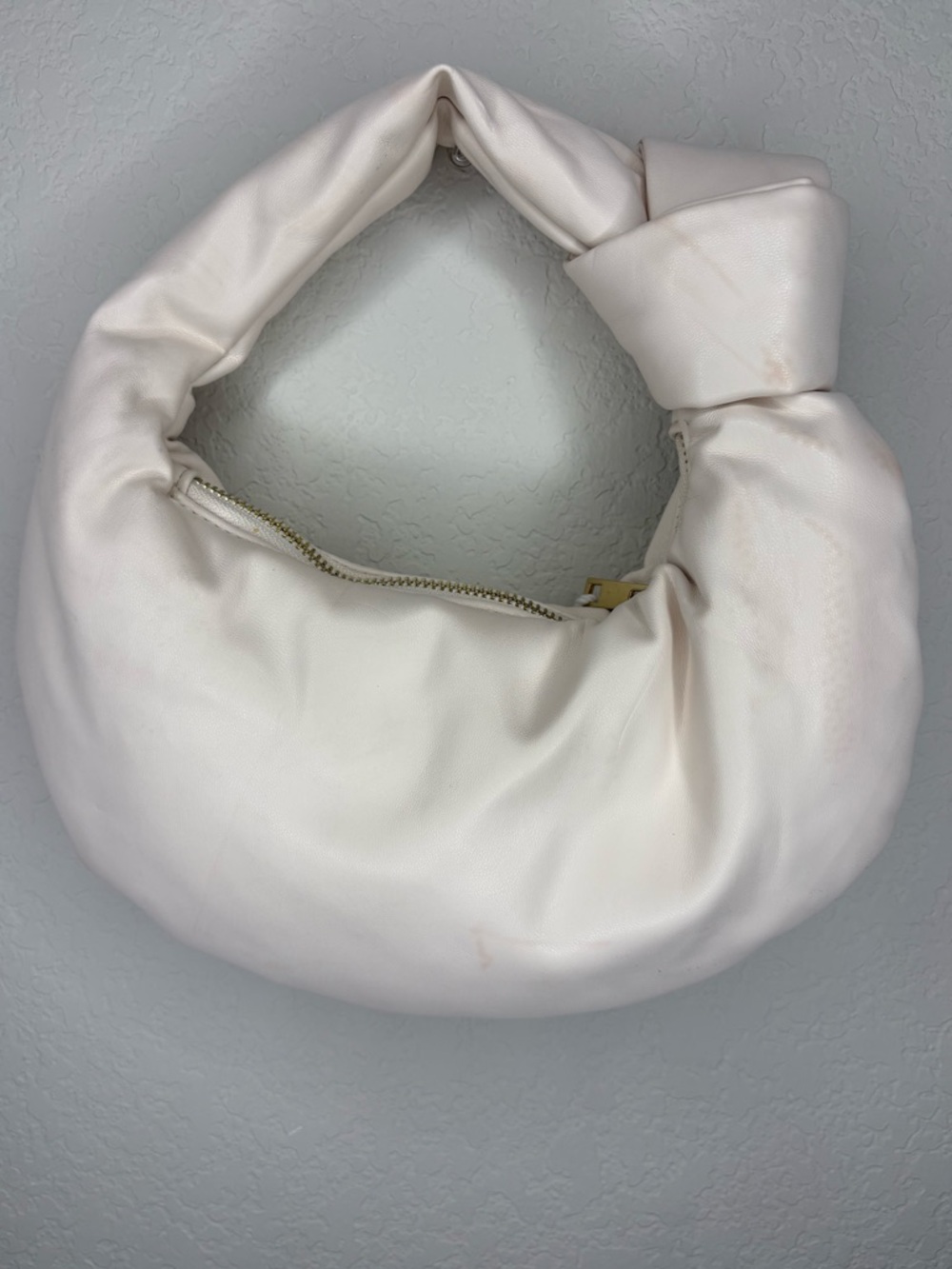 Melie Biianco Cream Knotted Handle Hobo Bag - Picture 2 of 5